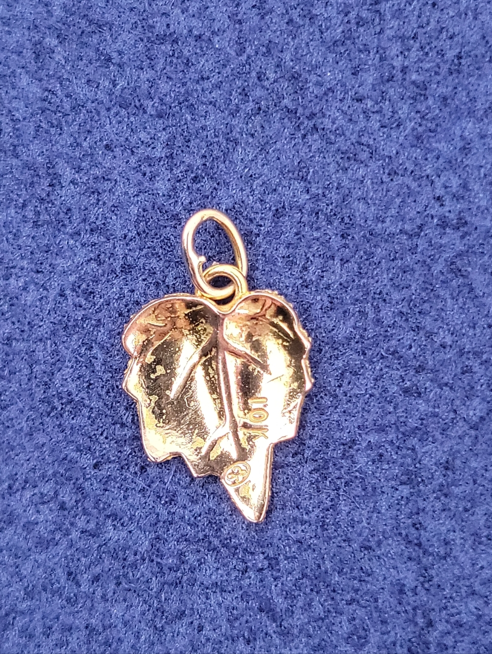 Vintage 10k Rose & Yellow Gold Grape Leaf Charm Pendant - Picture 3 of 4